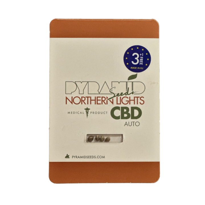 Pacote de Auto Northern Lights CBD – sementes autoflorescentes de maconha ricas em CBD da Pyramid Seeds.