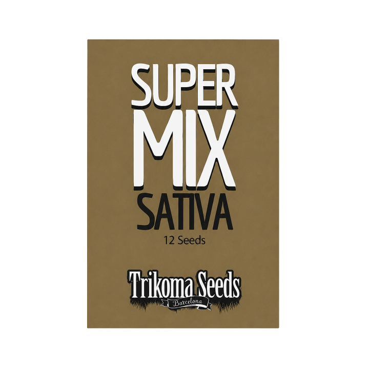Kit Super Mix Sativa Trikoma Seeds com 12 sementes de maconha sativa feminizadas de 4 variedades