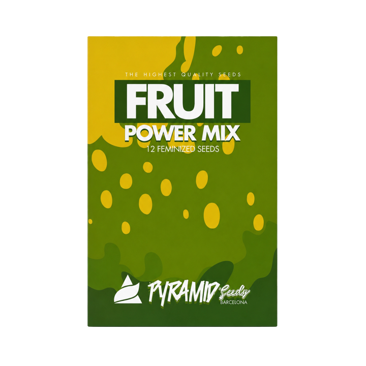 Kit Power Mix Fruit Pyramid Seeds com 12 sementes feminizadas de 4 variedades de maconha frutadas