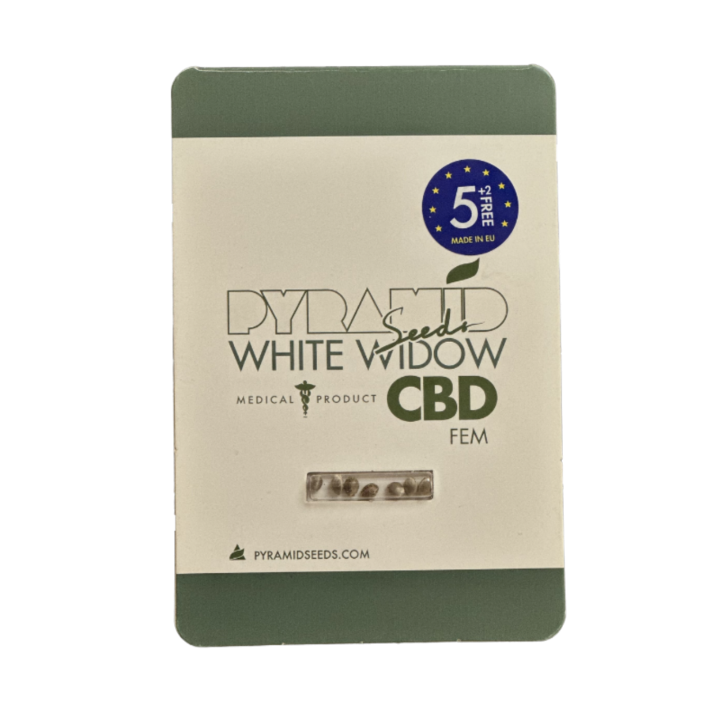 Pacote de sementes White Widow CBD Pyramid Seeds com logotipo