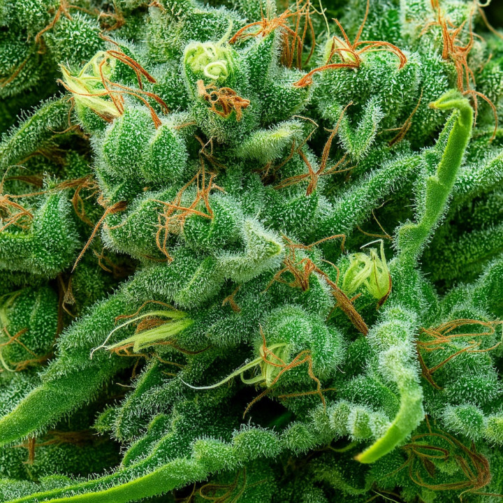 Auto White Widow CBD Pyramid Seeds – planta autoflorescente compacta com flores, rica em CBD e de aroma doce e cítrico.