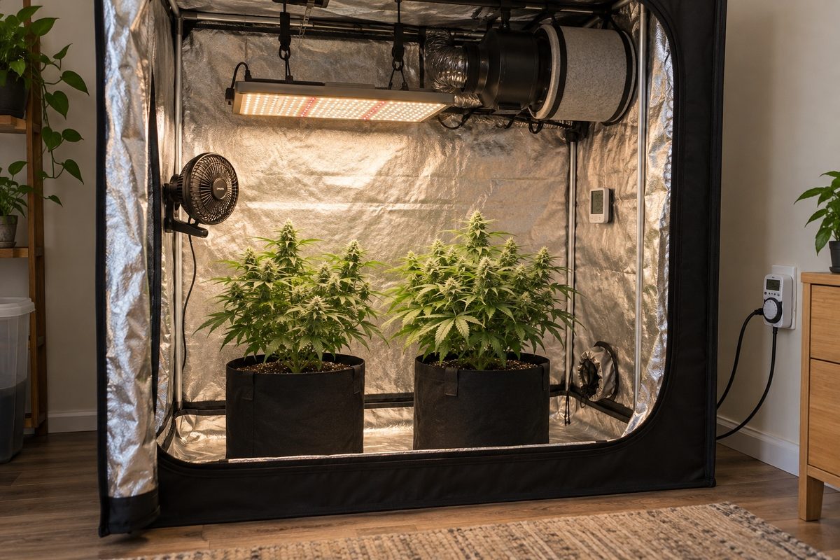 Como plantar maconha em casa: growbox com LED, exaustor, filtro de carvão e ventilador | Pyramid Seeds Brasil